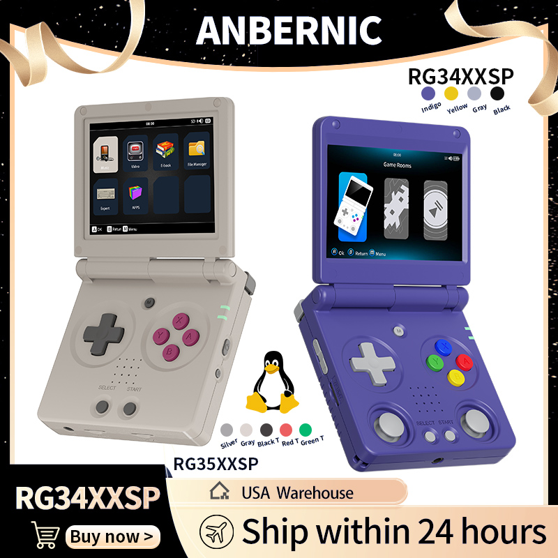 Retro Gaming Design - Anbernic RG34XXSP RG35XXSP Flip Handheld-Spielekonsole IPS-Bildschirm