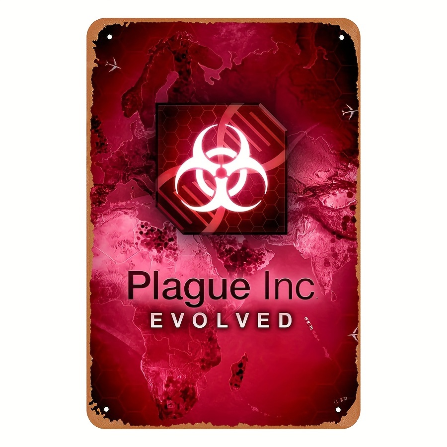 Retro Gaming Decor - Vintage-Stil Plague Inc Evolved Metall-Blechschild -