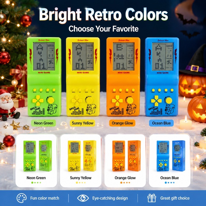 Retro Gaming Years - 4-Zoll Großbildschirm Retro-Handheld-Spielgerät Klassisches Tetris Tragbare