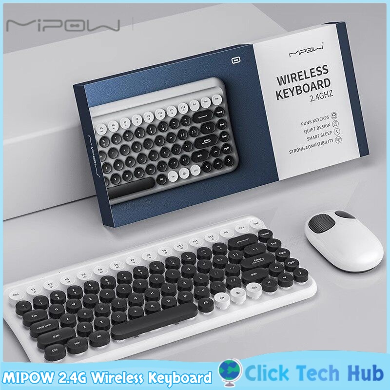 Retro Gaming Mini Pc - MIPOW 2,4G kabellose Tastatur, Retro-Tastenkappen mit