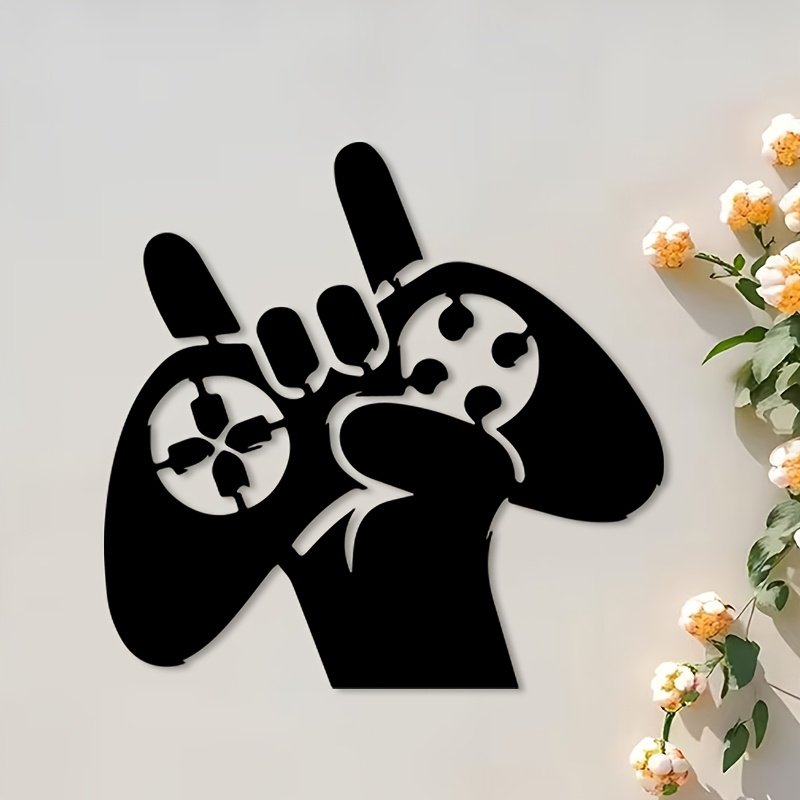 Retro Gaming Decor - Retro Gaming Metall-Wandkunst: Nostalgische Eisen-Controller-Statue als