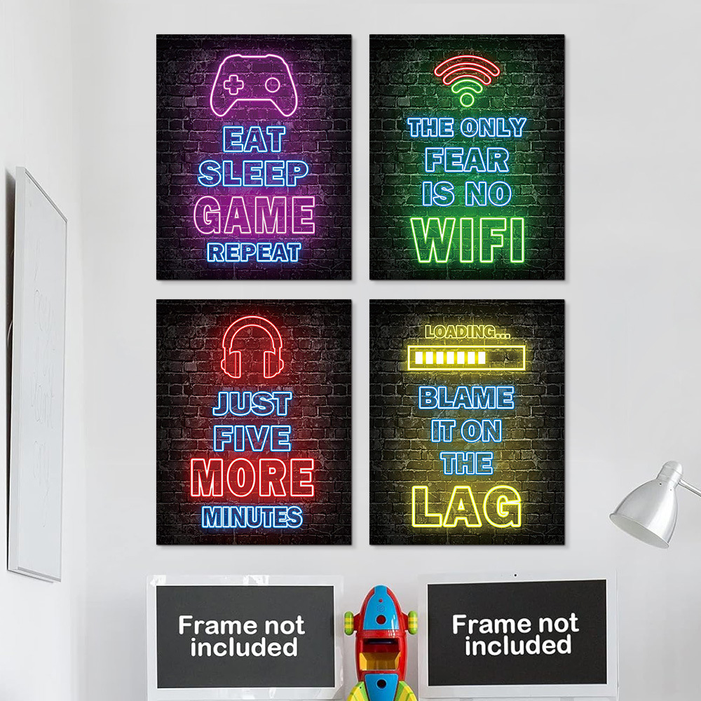 Background Retro Gaming - Stilvolle Abstrakte Retro-Buchstaben Wandtattoo für Schlafzimmer