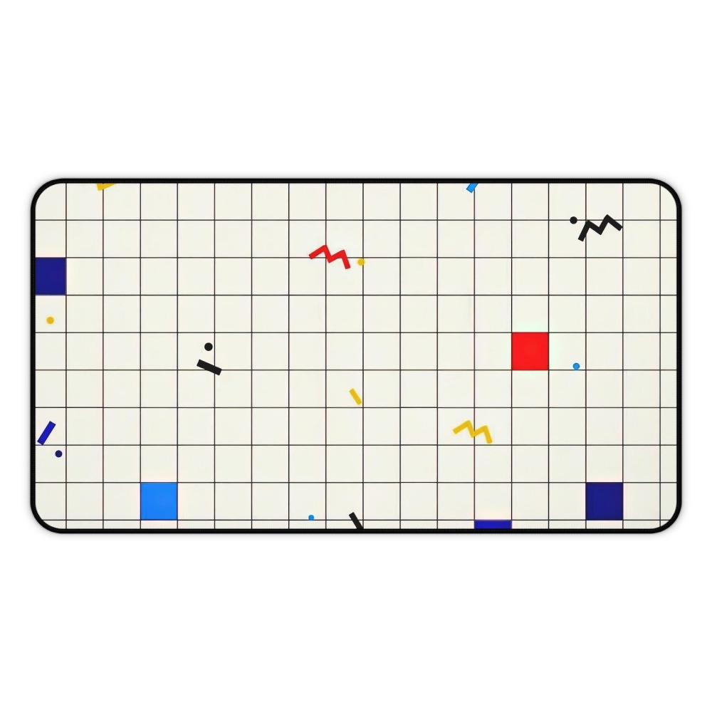 Retro Gaming Design - Retro Geometrisches Gitter Schreibtischunterlage Mauspad Memphis