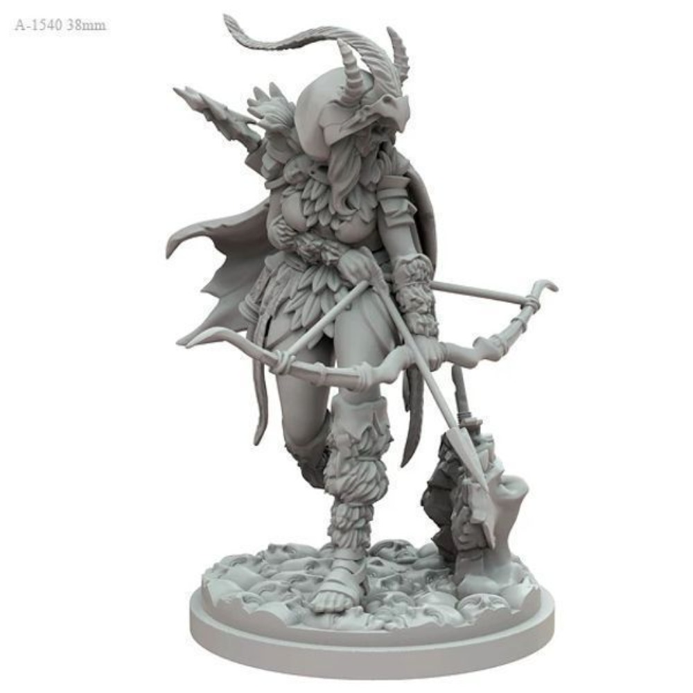 Retro Gaming Years - 38mm Harz-Miniaturfigur Wikingerin Bogenschützin 3D-gedrucktes Figurenmodell
