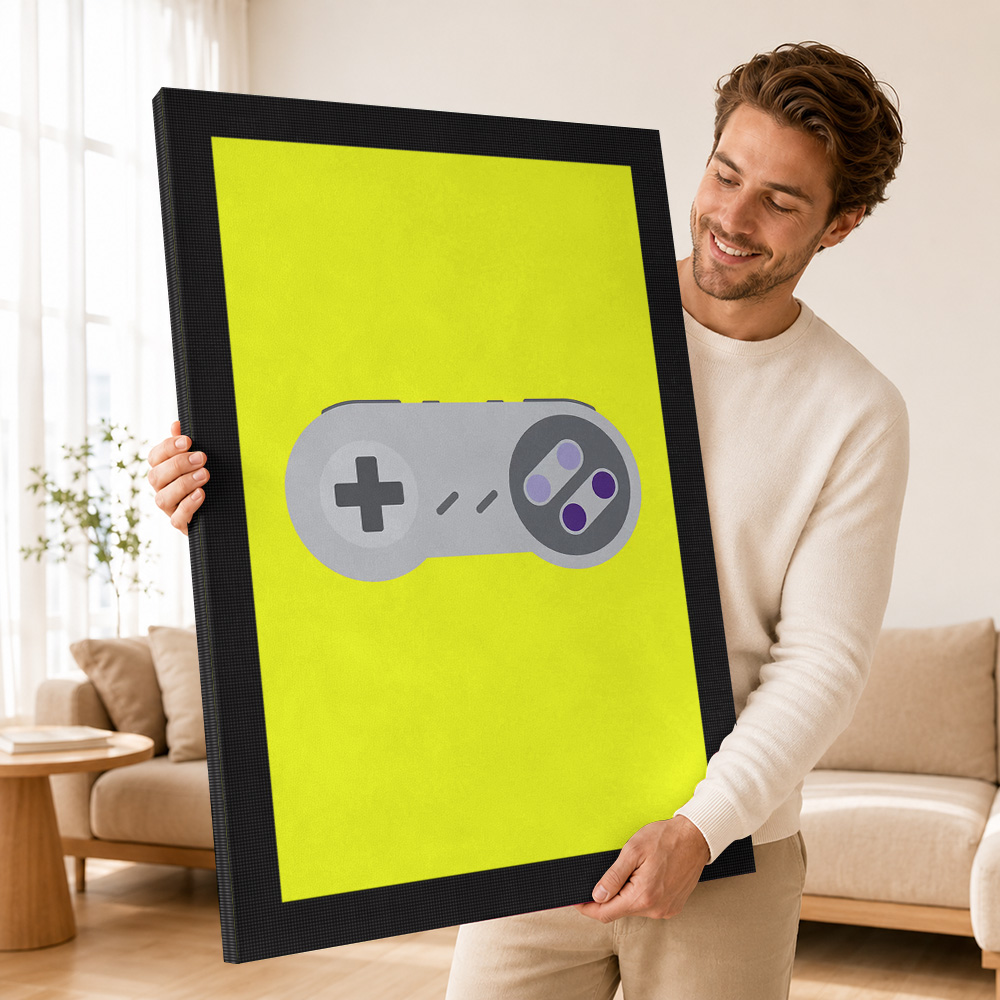 Retro-Spielcontroller auf gelb – Background Retro Gaming Bewertung und Preis