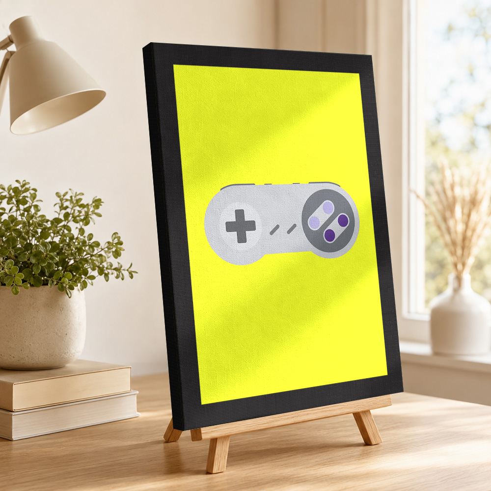 Retro-Spielcontroller auf gelb – Background Retro Gaming Bewertung und Preis