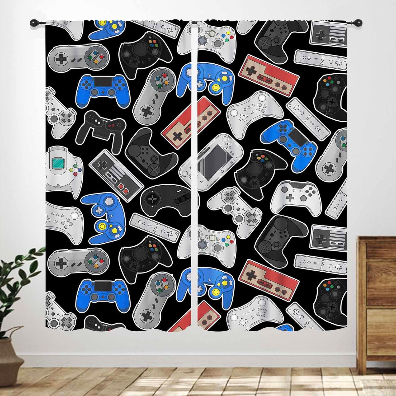 Retro-Controller-Vorhänge – Kl – Background Retro Gaming Bewertung und Preis