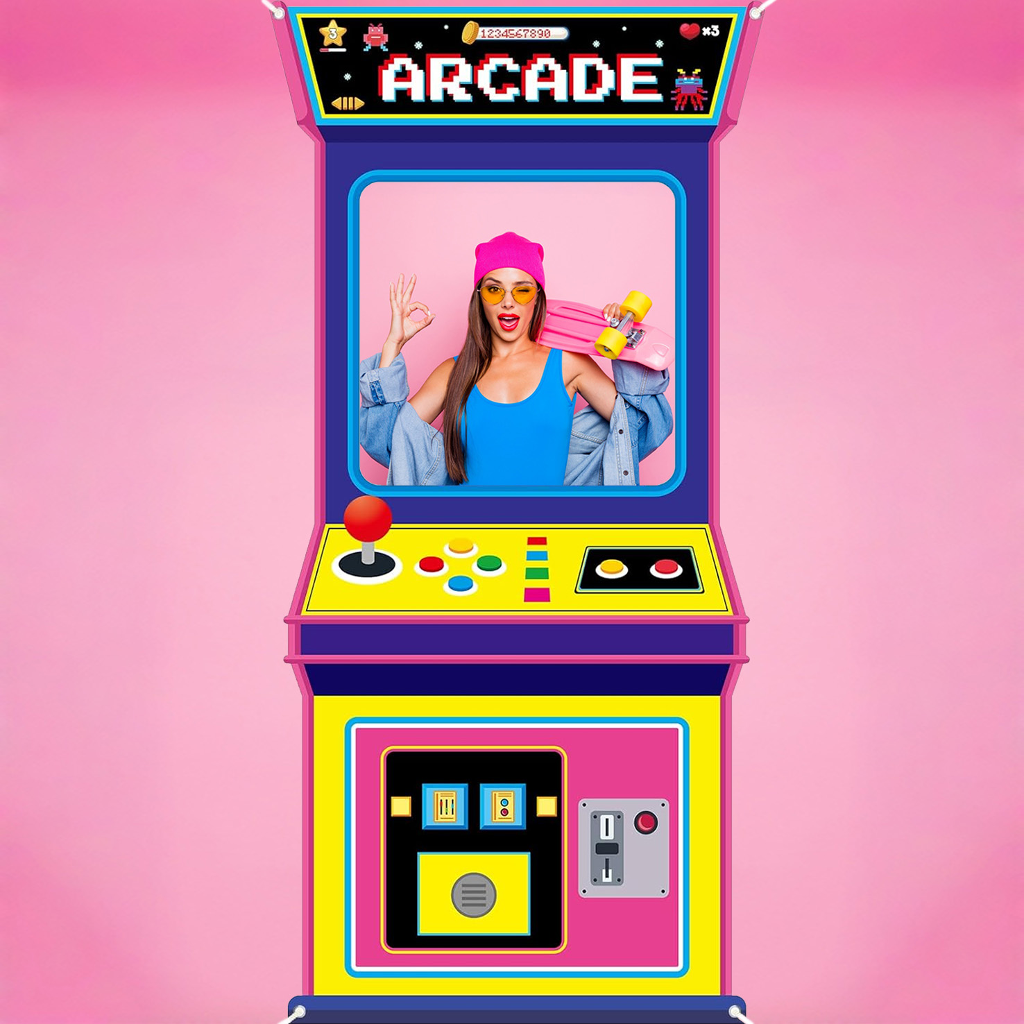 Stoff-Hintergrund für Arcade-S – Background Retro Gaming Bewertung und Preis