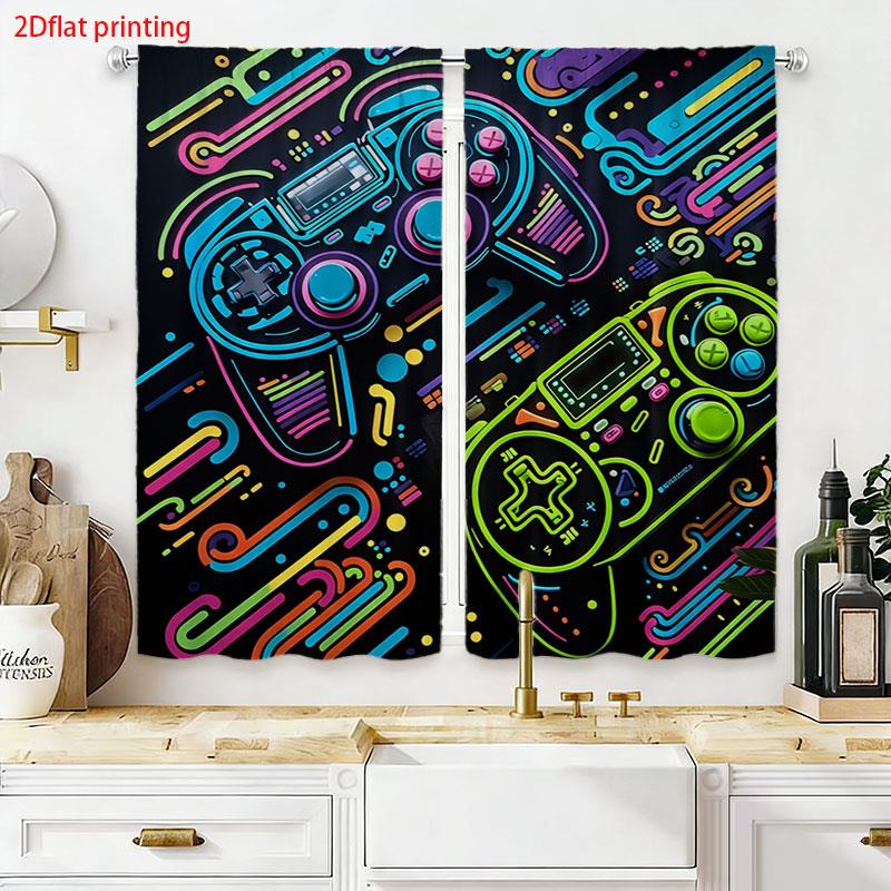 2 Stück Gaming-Vorhänge Neon R – Background Retro Gaming Bewertung und Preis